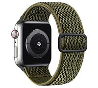SAMYERLEN Bracelet en nylon extensible compatible avec Apple Watch Band 38 mm, 40 mm, 42 mm, 44 mm, pour homme et femme, bracelet élastique tressé réglable pour iWatch Series 6 5 4 3 2 1 SE (vert armygreen-42/44)