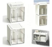 samyihe Boite Coton Tige, 2 Pièces Empilable Rangement Coton, Distributeur de Cotons-Tiges avec Compartiments, Anti-poussièr Organisateur Salle de Bain pour Maquillage Pads Houppettes Petits Articles