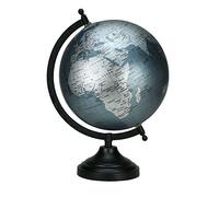 Samyuktha Marquise Globe antique Argent / Globe du monde / Décoration d'intérieur / Article cadeau / Globe politique / Globe éducatif / 20,3 cm