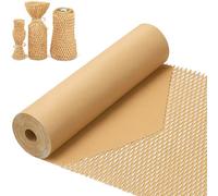 Samz Packaging Rouleau de papier d'emballage nid d'abeille 40 m x 300 mm, alternative au papier bulle pour déménagement, emballage de cacahuètes, expédition de cassables, rouleau de papier d'emballage