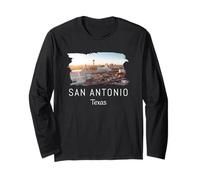 San Antonio Skyline Cadeau cool Souvenir San Antonio Texas Manche Longue