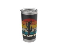 San Antonio Texas Cactus vintage rétro Gobelet isotherme en acier inoxydable double paroi
