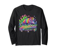 San Antonio Texas Rainbow Armadillo Cowboy Souvenir des années 80 Manche Longue