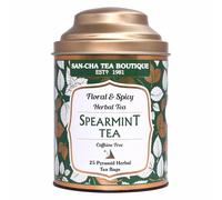 SAN-CHA Sancha Tea Boutique Thé à base de plantes à la menthe verte 25 sachets de thé pyramide pur avec clou de girofle et citronnelle Thé pour Pcos & Pcod Thé apaisant naturel 100 % sans caféine