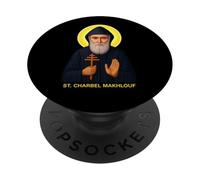 San Charbel Makhlouf, Saint Moine Miracle, priez pour Nous ! PopSockets PopGrip Adhésif