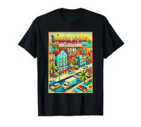San Cristobal République Dominicaine Voyage en Famille Cool Retro City T-Shirt