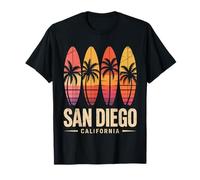 San Diego California Retro Surfboard Beach Vibes T-Shirt