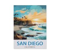 San Diego, Californie，1000 Pièces Puzzle en Bois Créatif Difficile Grand Puzzle Éducatif Anti-Stress Jouets pour Adultes Enfants Cadeau De Divertissement（75x50cm）-CN80