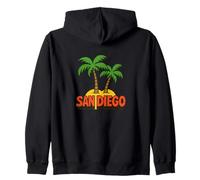 San Diego Coastal Vintage Sun California Beach Vibes Sweat à Capuche