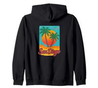 San Diego Coastal Vintage Sun California Beach Vibes Sweat à Capuche
