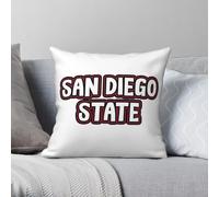 San Diego State Taie d'oreiller carrée en polyester lin velours créatif fermeture éclair Decor taie d'oreiller canapé place housse de coussin