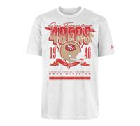 SAN FRANCISCO 49ERS New Era Cap NFL T-Shirt surdimensionné avec imprimé imprimé d'équipe Vieilli Blanc Unisexe