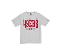 SAN FRANCISCO 49ERS New Era Cap NFL T-Shirt surdimensionné en Satin avec écusson Logo Gris chiné Unisexe