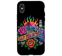San Francisco Art Urbain rétro avec Monuments Roses Coque pour iPhone X/XS