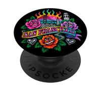 San Francisco Art Urbain rétro avec Monuments Roses PopSockets PopGrip Adhésif
