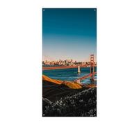 San Francisco Bannière de couverture de porte 90 x 180 cm Bannières de fête Panneau de bienvenue saisonnier Décoration verticale à suspendre pour porche, entrée, jardin