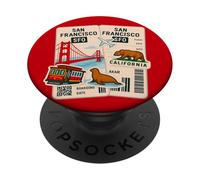 San Francisco Billet d'embarquement Voyage Art Design PopSockets PopGrip Adhésif