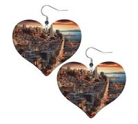 san francisco Boucles d'oreilles Daily Styles Collection | Boucles d'oreilles légères en cuir hypoallergénique pour femme, bijoux en forme de cœur, boucles d'oreilles pendantes tendance
