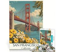 San Francisco, CA Puzzles 1000 pièces | 38x26cm Cadeaux pour femmes apprenant l'éducation avec des pièces de formes aléatoires entièrement emboîtables