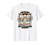 San Francisco Cable Car Kawaii Chat Mignon Tramway Design T-Shirt