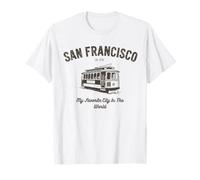 San Francisco Cable Car Souvenir Vintage de Voyage en Ville T-Shirt