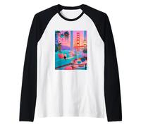 San Francisco Calico Cat GoldenGate Bridge Œuvre d'art rétro Manche Raglan