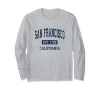 San Francisco California CA Design sportif vintage Manche Longue