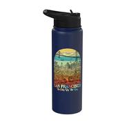San Francisco California Golden Gate Bridge Retro Souvenir Stainless Steel Insulated Water Bottle