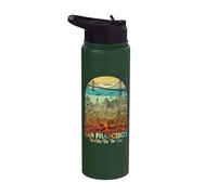 San Francisco California Golden Gate Bridge Retro Souvenir Stainless Steel Insulated Water Bottle