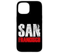 San Francisco California Graphic Map T-Shirt, San Francisco Coque pour iPhone 15