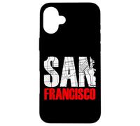 San Francisco California Graphic Map T-Shirt, San Francisco Coque pour iPhone 16 Plus