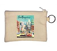 San Francisco California United States Porte-clés rétro avec affiche de voyage Beige