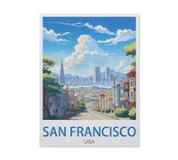 San Francisco, Californie，1000 Pièces Puzzle pour Adultes Enfants Adolescents, Intelligence Soulagement du Stress Divertissement Papier Jouets Bricolage Anniversaire（38x26cm）-DM70