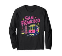 San Francisco Californie USA Cable Car Pont Suspendu Graphique Manche Longue