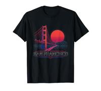 San Francisco Californie USA Cable Car Pont Suspendu Graphique T-Shirt