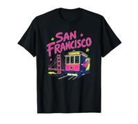 San Francisco Californie USA Cable Car Pont Suspendu Graphique T-Shirt