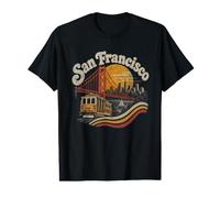 San Francisco Californie USA Cable Car Pont Suspendu Graphique T-Shirt Graphique avec Valeur