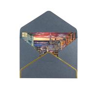 San Francisco Cartes de vœux personnalisées avec finition nacrée avec enveloppes - Cinq couleurs élégantes, cartes vierges à bords dorés, adaptées à toutes les occasions