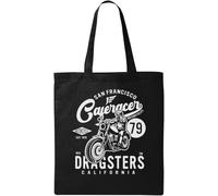 San Francisco Dragsters Sac fourre-tout en coton écologique naturel Noir, Noir , Taille unique