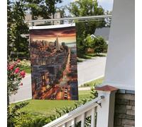 San Francisco Drapeau de jardin avec œillets verticaux double face pour décoration de cour