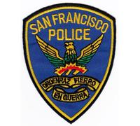 San Francisco Écusson de police à repasser ou à coudre thermocollant pour vêtements - Écusson brodé à repasser - Application USA - Costume de carnaval - Dimensions : 7,2 x 9,2 cm