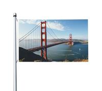 San Francisco Golden Gate Bridge Drapeau de jardin de bienvenue 90 x 150 cm Ne se décolore pas Double face Maison Yard Drapeaux d'extérieur Bannière Décoration pour cour, porche, pelouse