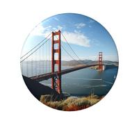 San Francisco Golden Gate Bridge Lot de 1 pin's ronds en métal de 6,1 cm pour photos, loisirs créatifs, Noël, projets de fête, taille unique, Pas de gemme