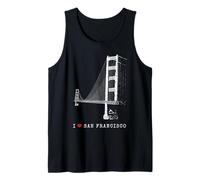 San Francisco Golden Gate Bridge Vintage Skyline Californie Débardeur