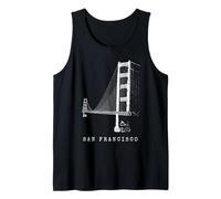 San Francisco Golden Gate Bridge Vintage Skyline Californie Débardeur