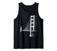 San Francisco Golden Gate Bridge Vintage Skyline Californie Débardeur