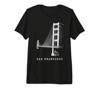 San Francisco Golden Gate Bridge Vintage Skyline Californie T-Shirt Haut de Gamme