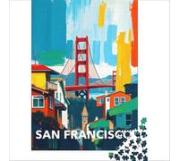 San Francisco, Golden Gate Puzzles 1000 pièces | puzzle pour un w nd prolongé le passe temps parfait pour un long w nd loin de la routine à la maison le soir50x75cm