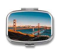 San Francisco Pilulier portable à 2 compartiments pour vitamines, médicaments, huile de poisson et compléments alimentaires