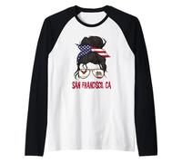 San Francisco pour Filles Drapeau de Californie de San Francisco pour Femmes Manche Raglan